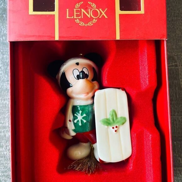 Lenox Disney Let It Snow Mickey Mouse Christmas Ornament - Picture 1 of 5